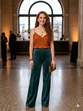 Vince Camuto Burnt Orange Satin Spaghetti-Strap Cami